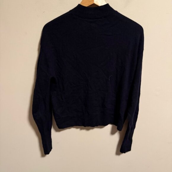EVERLANE Pullover Mock Neck 100% Cashmere Sweater Black- Size Small - Picture 5 of 11